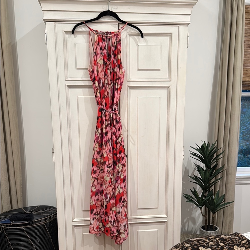 Maggy London Floral Maxi Dress - Pink and Red